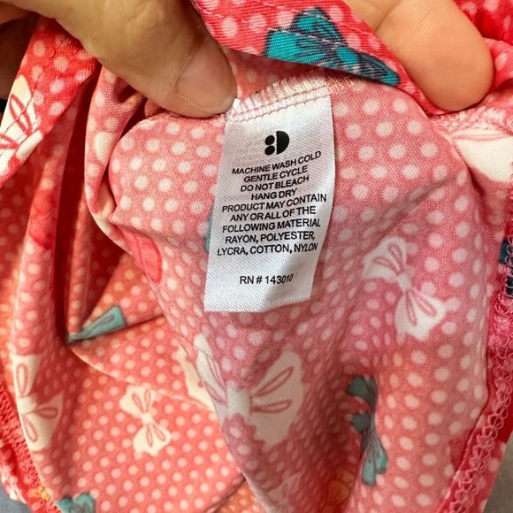 Dot Dot Smile Toddler Girls Bow Print Tank Dress Polka Dot 12/24 Pink Multicolor - Picture 2 of 4